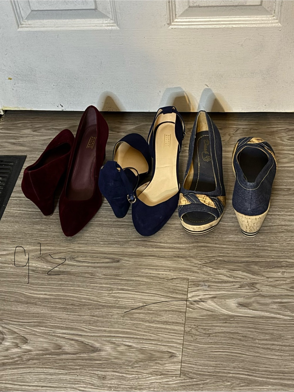 Women’s Navy Suede Ankle-Strap Heels